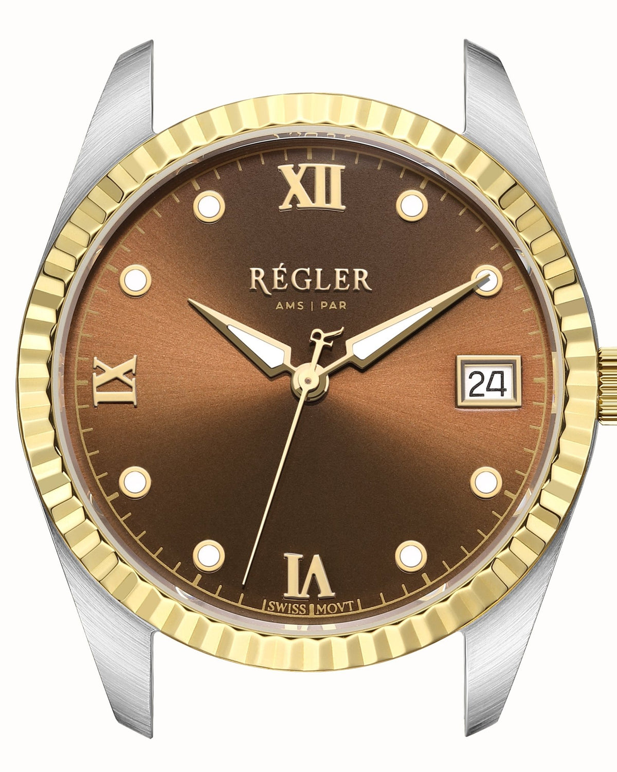 Liberté Watch Case Gold & Silver - Coffee - RéglerRWC471234S