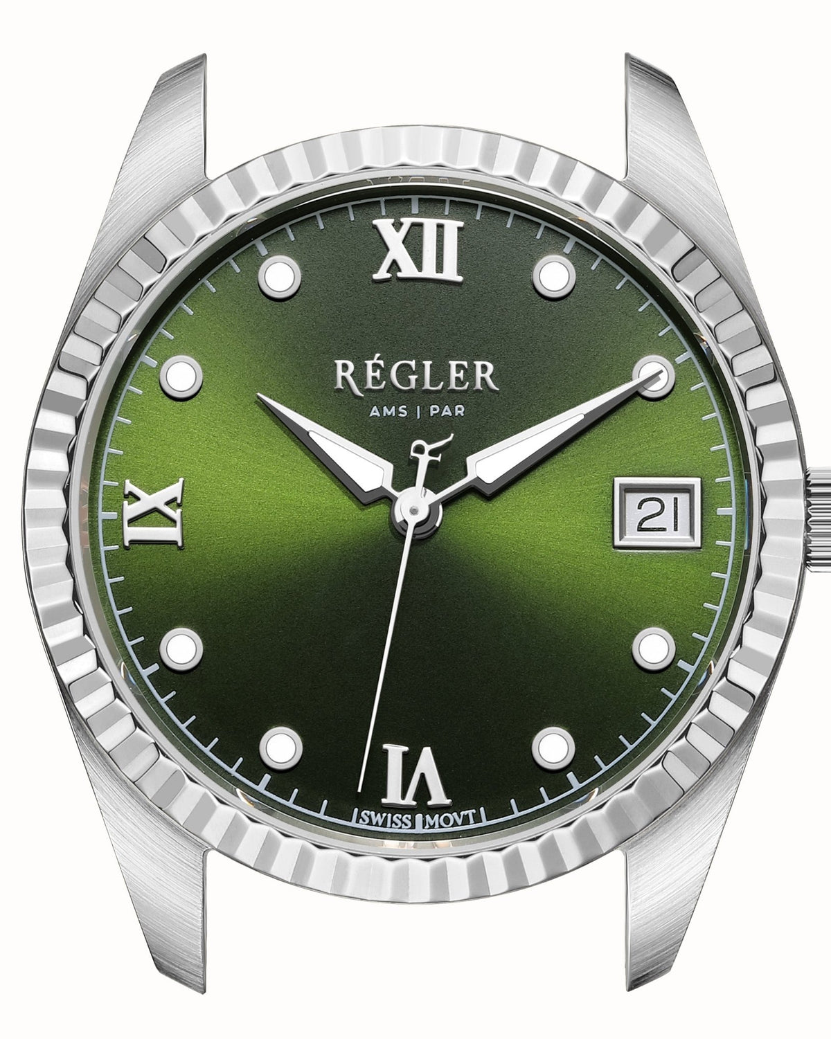 Liberté Watch Case Silver - Olive Green - RéglerRWC442234S