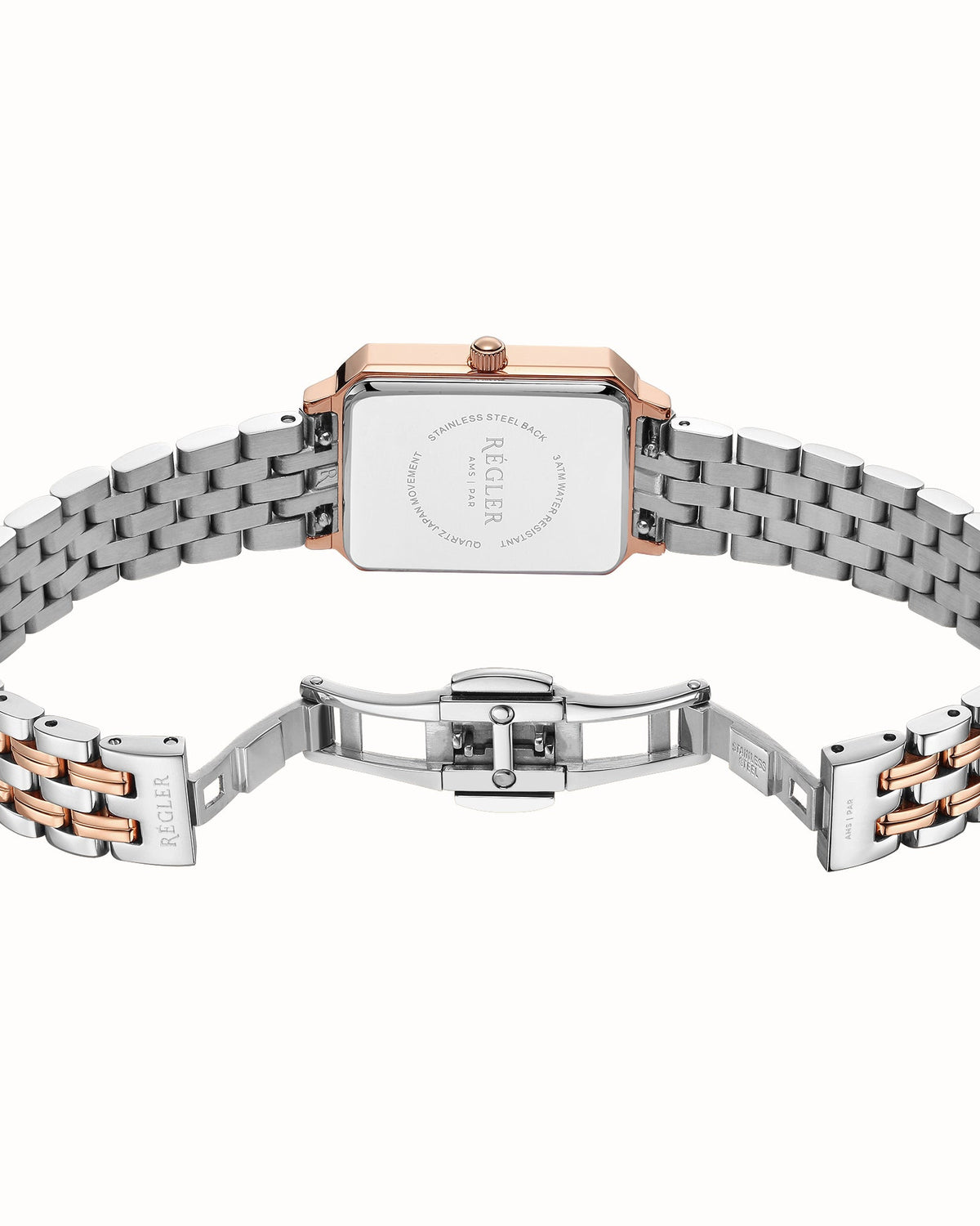 Régler Élégance Watch Strap Steel Bi-Colour Silver\Rose Gold - RéglerRW30512