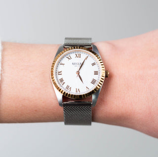 Régler Infinité Mesh Silver\Rose Gold - Pearl - RéglerRW1212534J-Front