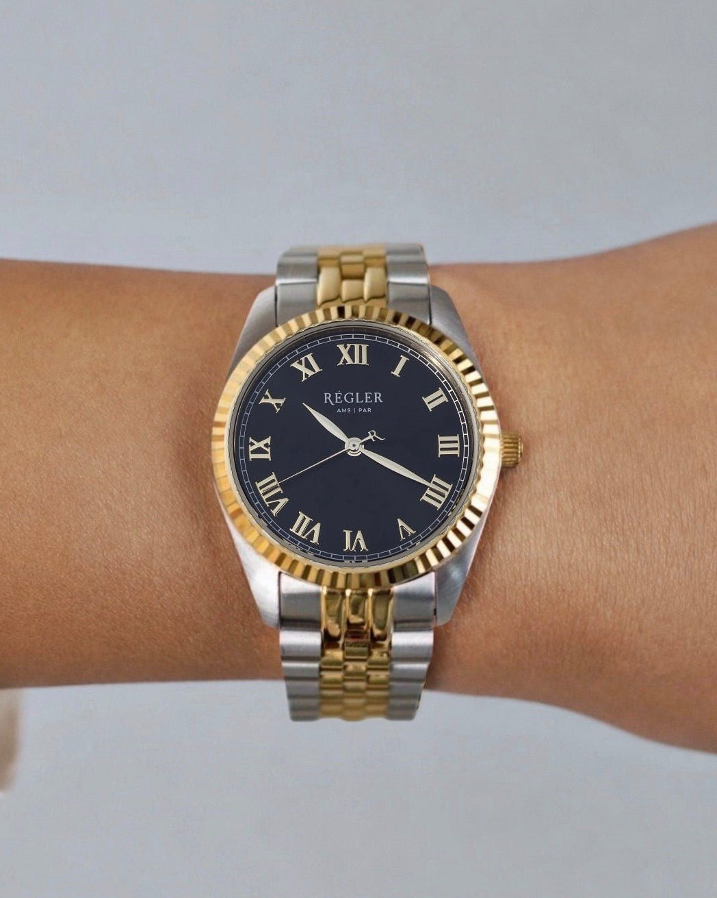 Régler Infinité Steel Bi-Colour Silver/Gold - Black - RéglerRW1124334J