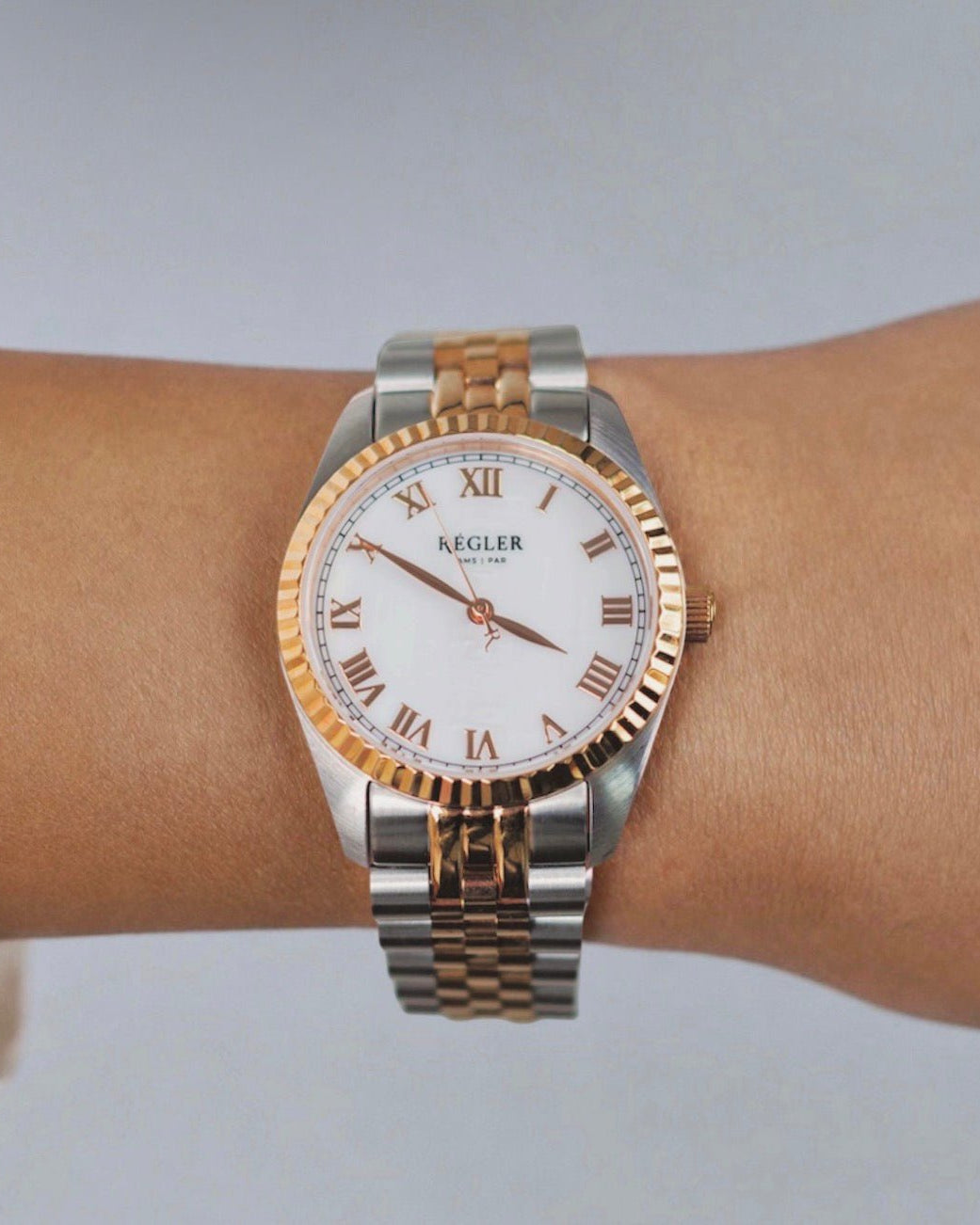 Régler Infinité Steel Bi-Colour Silver/Rose Gold - Pearl - RéglerRW1115234J