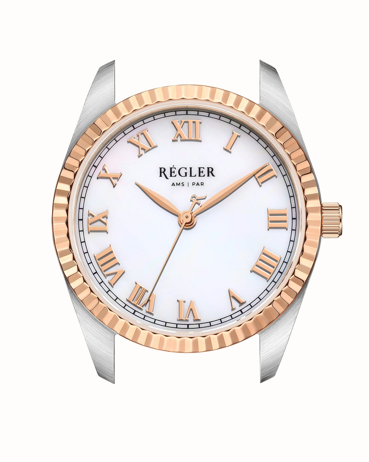 Régler Infinité Watch Case Bi-Colour Silver\Rose Gold - Pearl - RéglerRW113234J