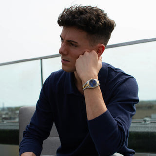 Régler Infinité Steel Bicolor Silver/Gold - Blue