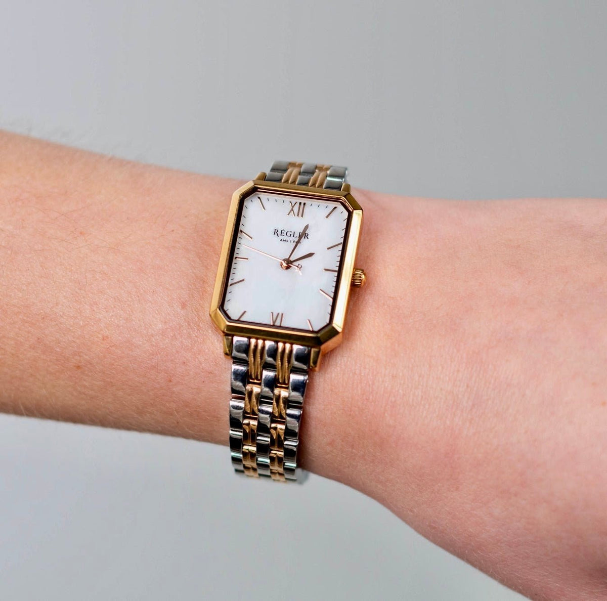 Régler Élégance Steel Bi - Colour Silver\Rose Gold - Pearl - RéglerRW2115430J