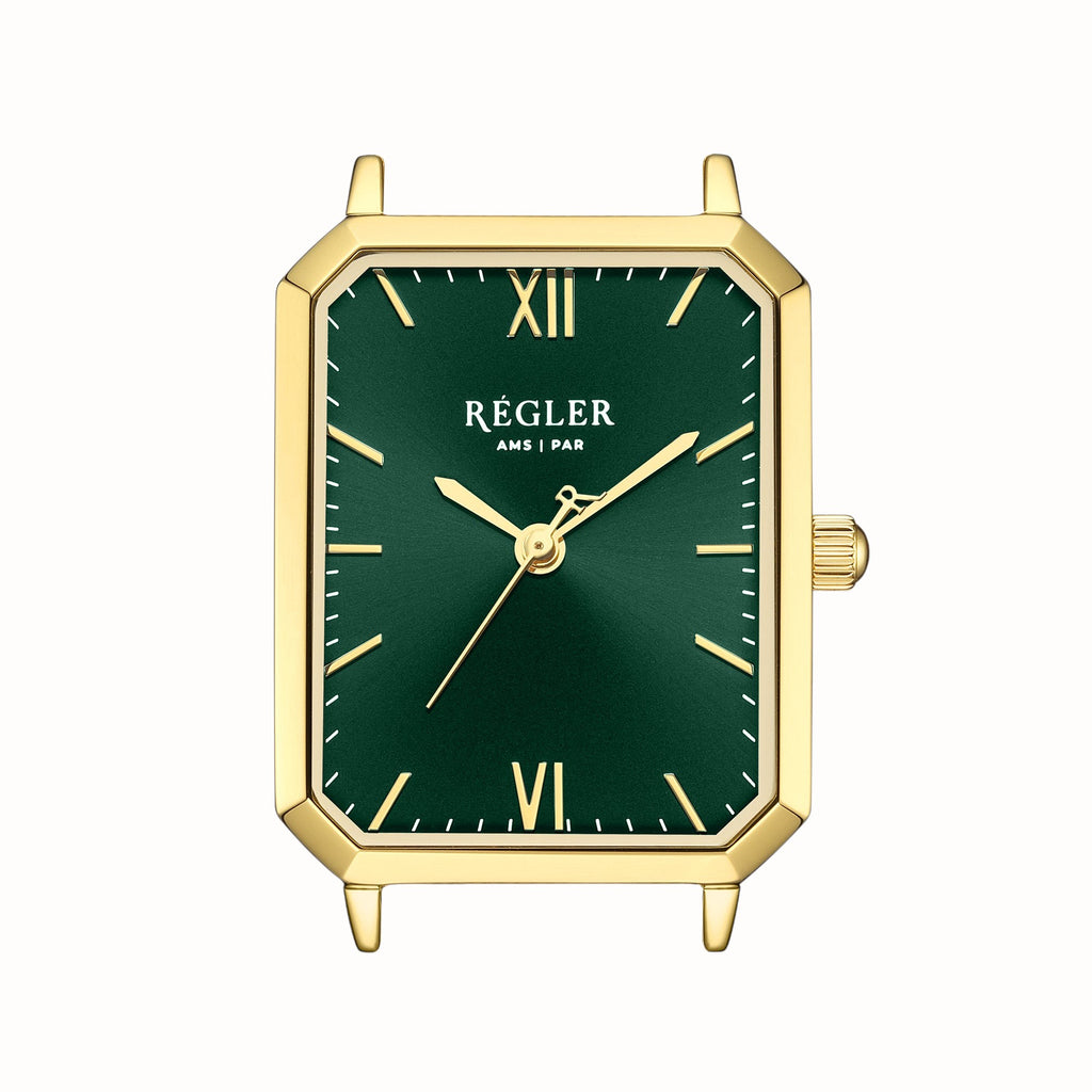 Régler Élégance Watch Case Gold - Green