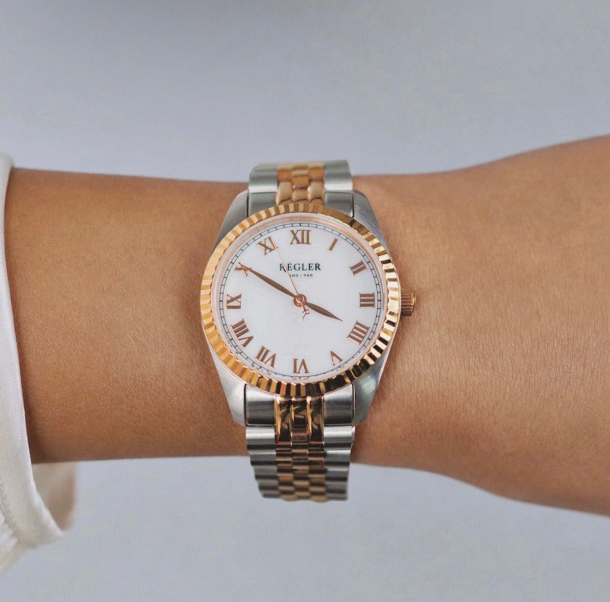 Régler Infinité Steel Bi-Colour Silver/Rose Gold - Pearl - RéglerRW1115234J