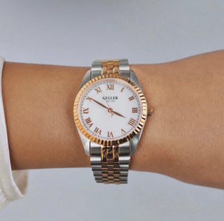 Régler Infinité Steel Bi-Colour Silver/Rose Gold - Pearl - RéglerRW1115234J