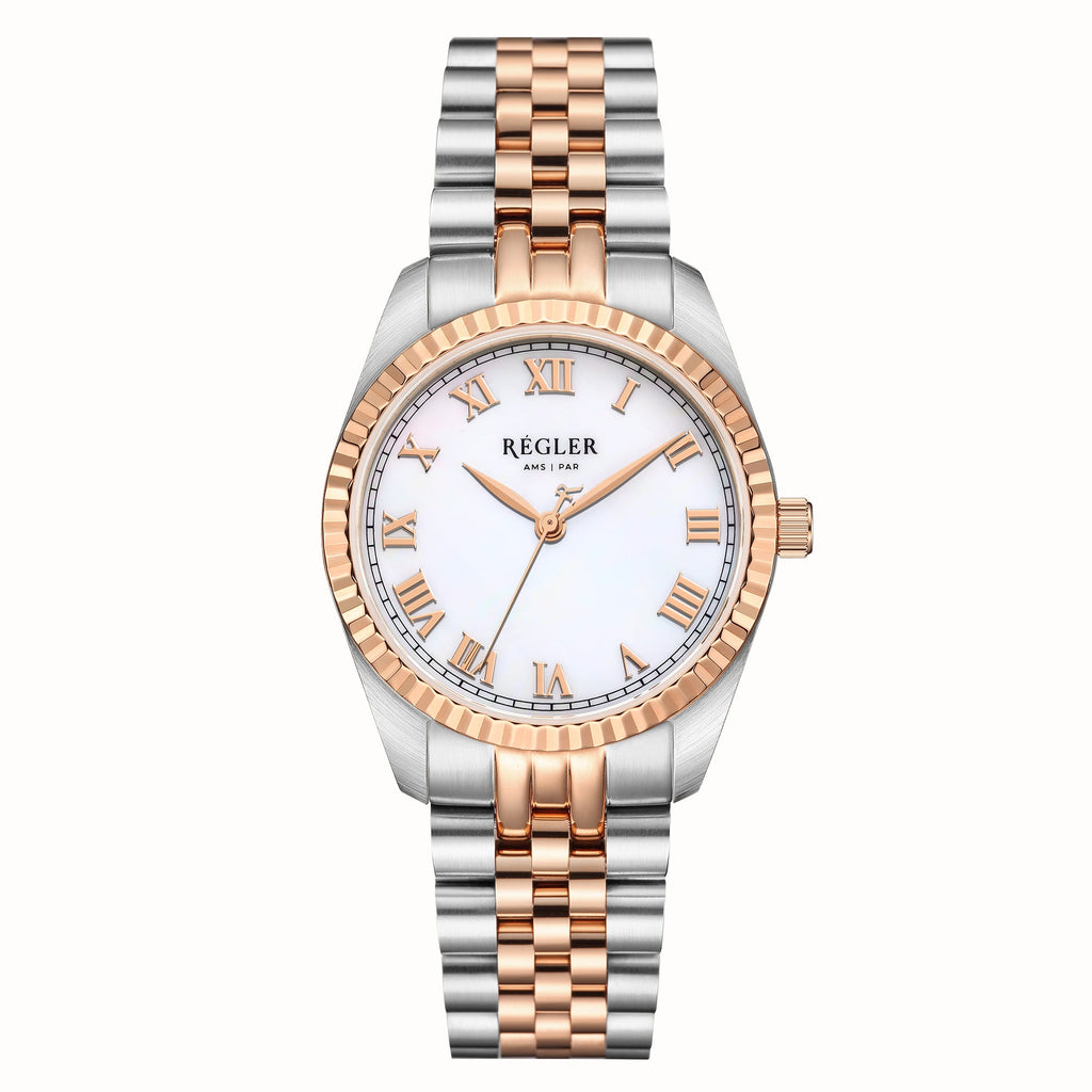 Régler Infinité Steel Bi-Colour Silver\Rose Gold - Pearl