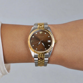 Régler Liberté Steel Bi-Colour Silver / Gold - Coffee - RéglerRW471234S