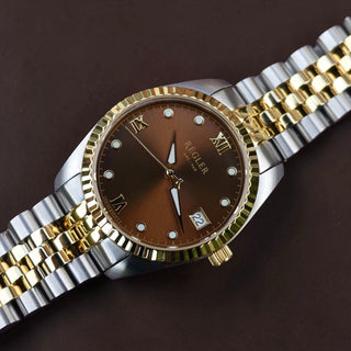 Régler Liberté Steel Bi-Colour Silver / Gold - Coffee - RéglerRW471234S